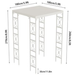 Heavy Canopies Gazebo White Wedding Garden Pergola Arch Metal Backdrop Stand US