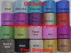4.75″x 1 YD/3 YDS DIAMOND MESH WRAP ROLL CRYSTAL RHINESTONE SPARKLE BLING RIBBON