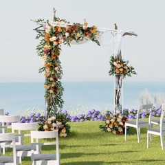 82″ Iron Metal Garden Gate Pergola Pavilion Arch Outdoor Lawn f/ Climbing Plant