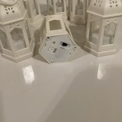 8 White LED Battery Operated Hexagon Lanterns Wedding Romantic Cutout Plastic