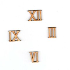 Roman Numerals in Mini 3-6-9-12 for Dial of a Watch 4 Numbers, 19mm