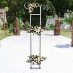 Wedding Arch Rack Iron Balloon Frame Metal Wrought Flower Stand Rack Party White