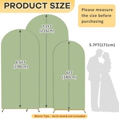 Arch Cover Wedding Arch Cover 6FT 6.6FT 7.2FT Arch 6FTx6.6FTx7.2FT Sage Green