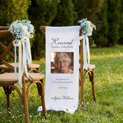 Rustic Memorial Wedding Chair Sign Reserved Banner Loved Ones