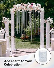 99FT Acrylic Crystal Garland, Clear Diamond-Shaped Crystal Bead Strands, DIY …