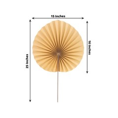 6 NATURAL Dried Tropical Palm Leaf Paper Fans Wall Backdrop Wedding Supplies
