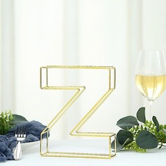 GOLD 8″ tall 3D Metal Wire Letter Z Party Wedding Reception Backdrop Supplies