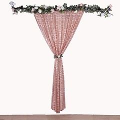 8ft x 8ft BLUSH Geometric Sequin Photo Backdrop CURTAIN Drape Panel Party Events
