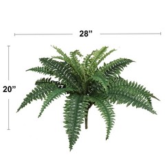 Larksilk Large Artificial Fern Plant 28 in Silk UV Resistant Indoor Outdoor
