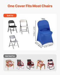 VEVOR 50PCS Blue Stretch Spandex Folding Chair Covers for Wedding Party Dining