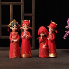 Gifts Decoration Chinese Wedding Room Resin Character Ornaments Crafts Layout