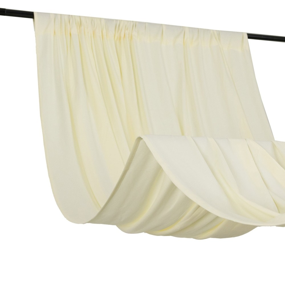 5 ft x 10 ft IVORY 4-Way Stretch Spandex Divider Backdrop Curtain Party Wedding