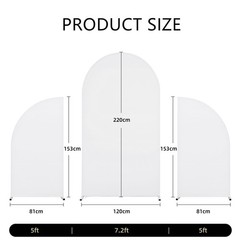 Set of 3 Wedding Arch Cover 2-Sided U-Shaped Spandex Arch Backdrop Cover Decor