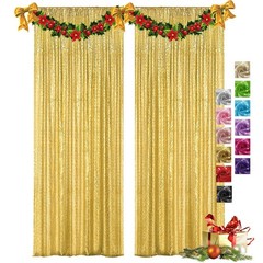 VOK Gold Sequin Backdrop Curtains 2 Panels 2FTx8FT Glitter Photography Backgr…