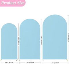 Wedding Arch Cover (7.2FT, 6.6FT, 6FT) Set of 3 Spandex Fitted Wedding Arch Stan