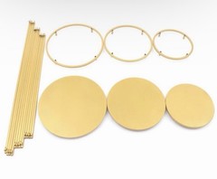 3PCS Gold Round Metal Pedestal Stands Wedding Flower Display 100cm Reusable