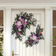 Wedding Arch Artificial Flower Panels 2-Pack Purple Pink White Green