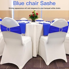 100PCS Spandex Stretch Chair Sashes Bows Elastic Chair Cover Bands Ties