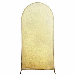 7 ft CHAMPAGNE Metallic Fitted Spandex Round Top Arch STAND COVER Party Events