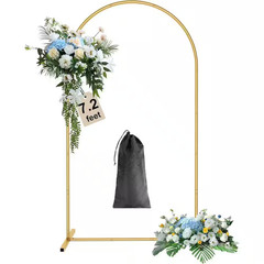 86.4 In. X 48 In. Gold Arch Frame Metal Wedding Flower Arbor Balloon Backdrop St