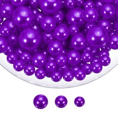 150 Pcs Pearl Bead for Vase Filler, 20/14/10mm Floating Beads(Dark Purple)