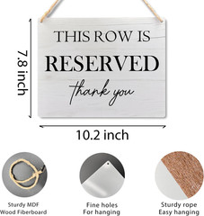 Wedding Reserved Row Signs – This Row Is Reserved Wooden Hanging Signs for Chair