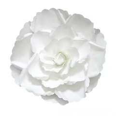 16 In. Large White Artificial Paper Rose Flower Wall Decor Backdrop (Set of 3)