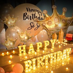 173pcs Happy Birthday LED Marquee Light Up Letters Sign Birthday Decorations …