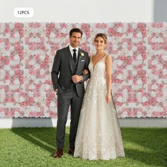 12pcs Flower Wall Backdrops 16.5*16.5in Party Artificial Flower Wall Panels