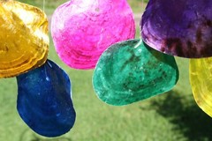 Tropical Colors Beach Wedding Hanging Seashell Decor, 23″+, 1 of G-48