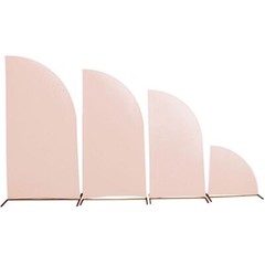 4 Fitted Spandex Matter Half Moon Wedding Arch Backdrop STAND COVERS Set Party