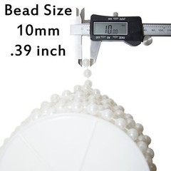 20 Yards Stringed Faux Pearls Large 10mm Shiny White Beads Garland 60 Foot Spool