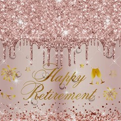 Retirement Decorations for Women Tablecloth – Disposable Rose Gold Happy Reti…