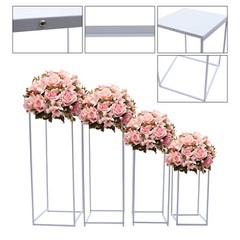 4pcs Metal Flower Stand Square Column Stand Wedding Banquet Hall Party Decor New