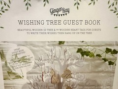 Wooden Wishing Tree Wedding Guest Book Alternative 3D White 70 Heart Tags – NEW