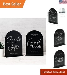 Modern Black Acrylic Table Signs – Perfect for Weddings & Celebrations, Set of 2