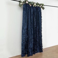 8 ft x 8 ft NAVY BLUE Leaf Petal Taffeta Backdrop Drape CURTAIN Panel Party