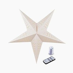 Illuminated White Tidal Waves Cordless Lighted Star Lantern, Omni360 Battery …