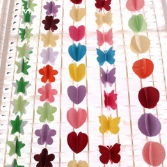 [JB] 1.8M Tissue Paper Colorful Flower Garland String Children’s Education Party