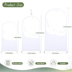 White 6.6FT Double-Sided Arch Backdrop Cover – Perfect for Weddings and Parties
