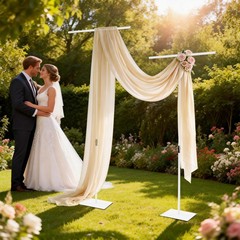 2Pcs Wedding Backdrop Stands Adjustable Height Backdrop Stands 37-97in