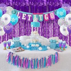 3 Pack Purple Metallic Tinsel Curtains, Tinsel Foil Curtain Foil Fringe Pre…