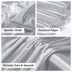 10ftx10ft Sequin Silver Backdrop Curtain for Parties, Wrinkle Free Thick Glit…
