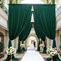 Party Village 50ft×15ft Forest Green W5′ x H15′(10 panels),