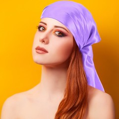 2Pcs 35 Inch Square Satin Head Scarf Silk Feeling Hair Scarf, Light Purple