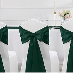 Manyshofu 4Pcs Satin Table Runner – 12 x 108 Inch 12″x108″, 4pcs Dark Green