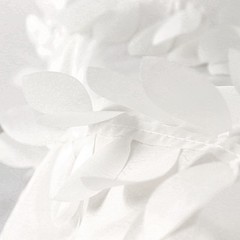 8 ft x 8 ft WHITE Leaf Petal Taffeta Backdrop Drape CURTAIN Panel Party