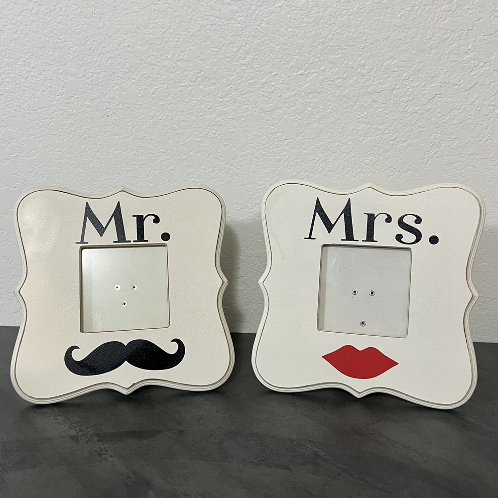 9×9 Hobby Lobby Photo Frames Mr. & Mrs. Wedding Engagement Party Mustache & Kiss