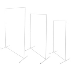 3pcs Rectangular Metal Backdrop Stands Weddings Party White Balloon Frames Decor