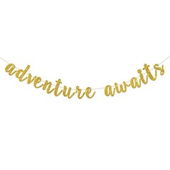 Adventure Awaits Banner, Wedding Engagement Party Bunting Decor, Congrats Gra…